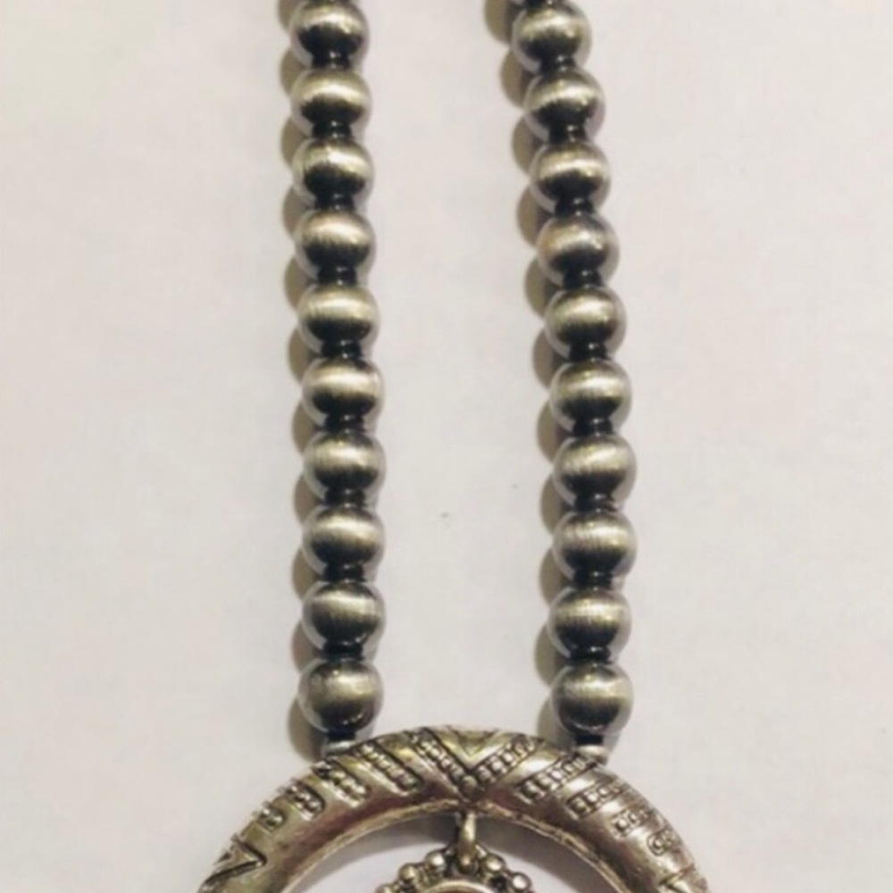 OUT OF STOCK🦋SILVER SQUASH BLOSSOM NECKLACE                      LAST 1 - Picture 2 of 10